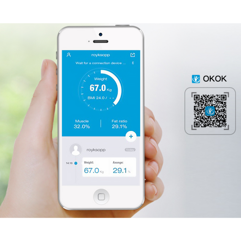 Inteligentna Waga do Analizy Ciała – Mierzy Wagą, Masę Mięśni, Procent Tłuszczu i Więcej