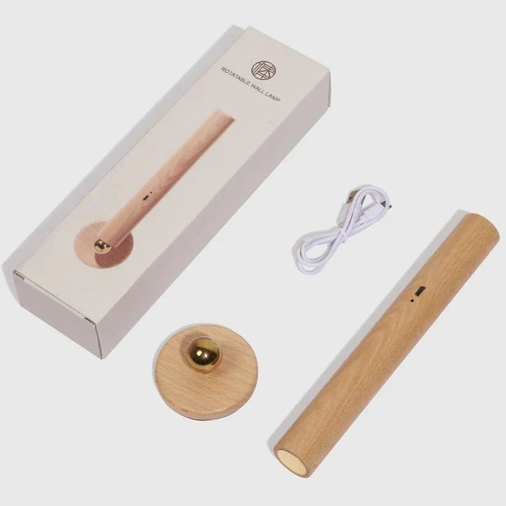 Lampa Ścienna Aura z Drewna - Dla Nastrojowego i Elastycznego Oświetlenia